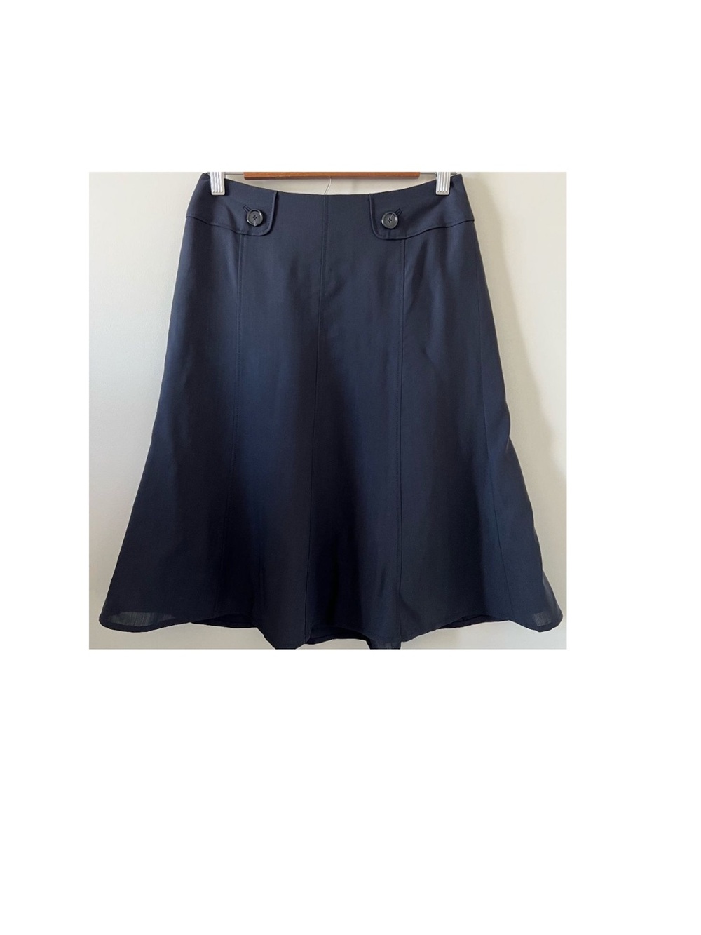 Ann Taylor Academia Navy Blue Wool Blend Skirt Size 0